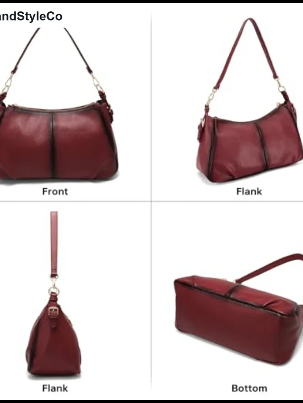Vegan Leather Hobo Handbag Women Satchel Shoulder Purse Soft